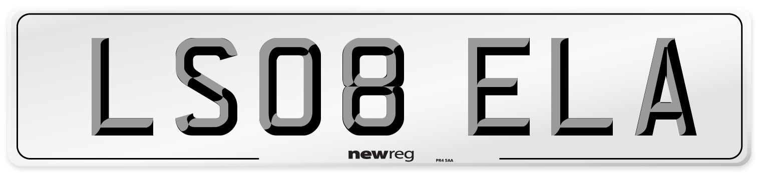 LS08 ELA Number Plate from New Reg